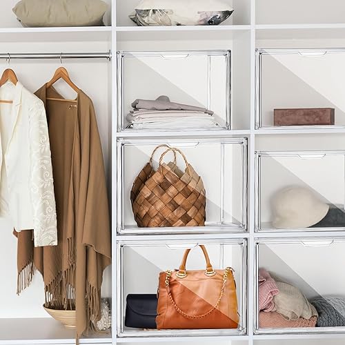 Miniatura 7 de 6 piezas de acrílico de varios tamaños con puerta magnética, bolsa transparente, caja de almacenamiento, organizador de almacenamiento de plástico