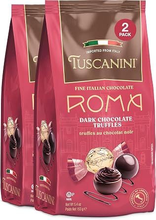 Tuscanini Fine Italian Dark Chocolate Truffles, Roma, 153g Pack of 2 | Gourmet Italian | Dairy Free | Premium Gift | Perfect for Holidays & Celebrations