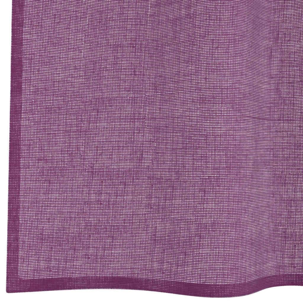 Zasłony z woalu, na przelotkach, 2 sztuki, fioletowe, 140 x 140 cm, 100% poliester, przezroczyste i nieprzezroczyste, do salonu, sypialni, kuchni, lekka zasłona okienna z łatwym zawieszeniem