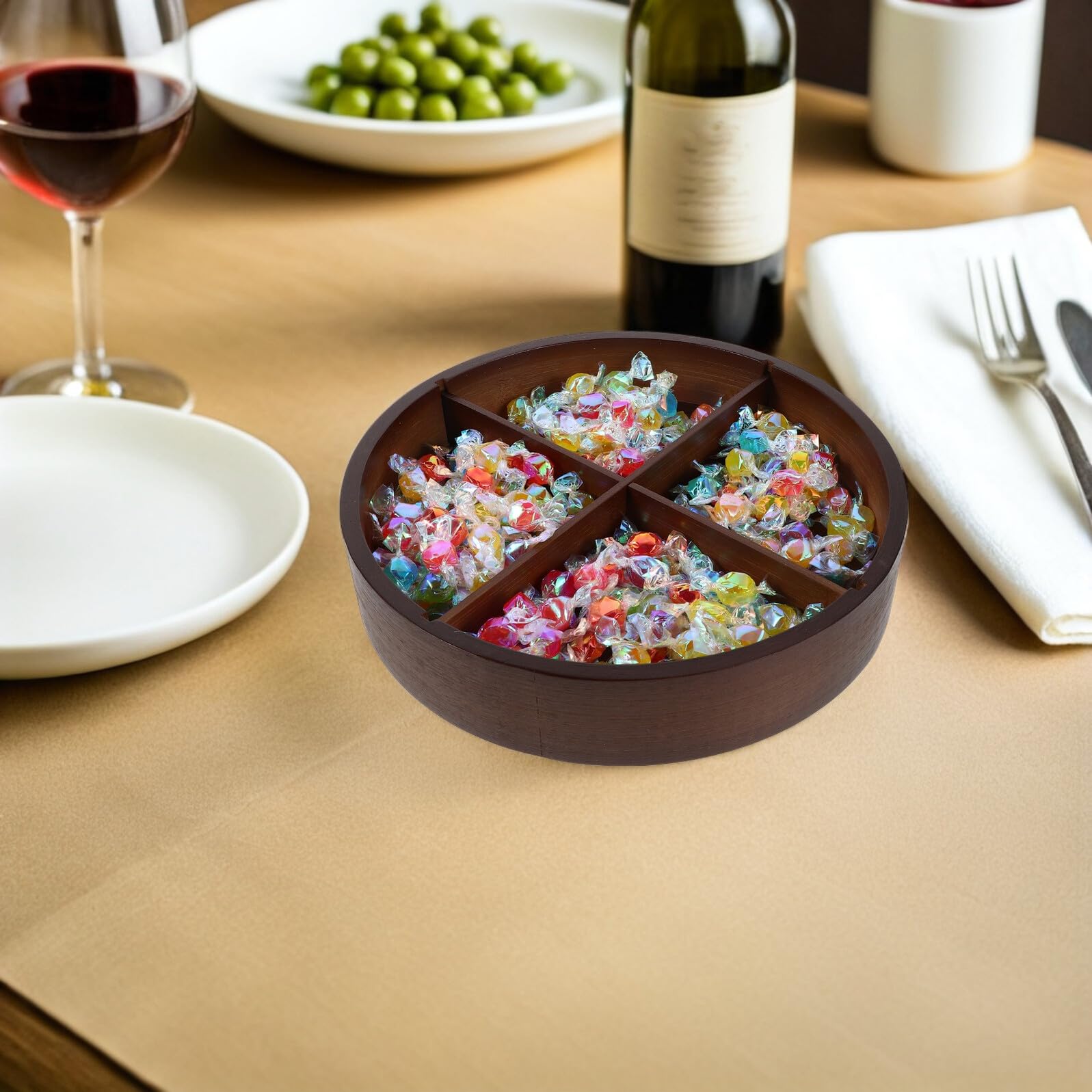 Toyvian Plateau à Fruits Avec Couvercle Boîte De Rangement à Compartiments Pour Fruits Secs Et Noix Plat De Service Divisé
