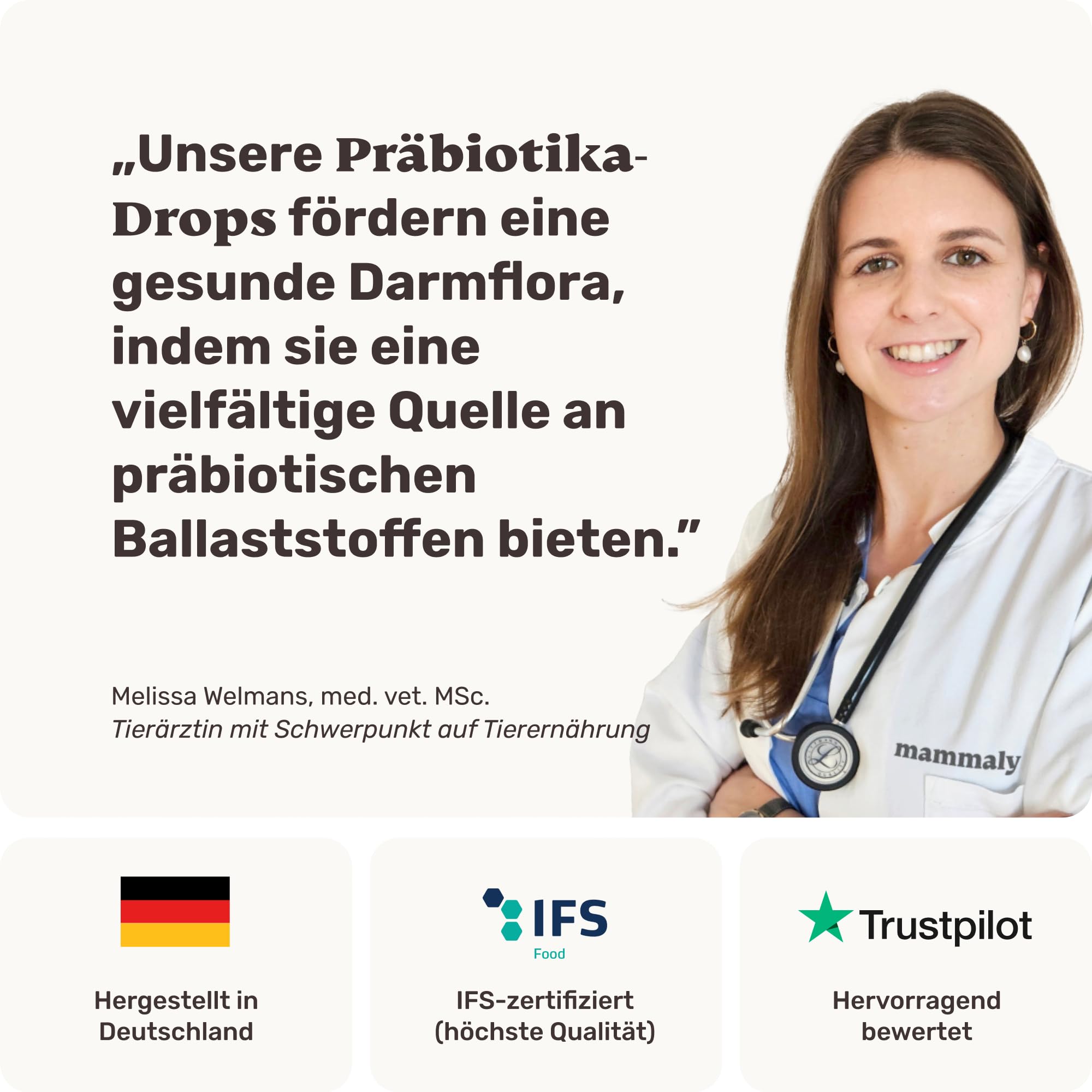 mammaly Probiotika-Drops für Hunde 340g - Verdauungssnacks für Magen Darmflora Aufbau (bei Durchfall, Sodbrennen & Gras fressen) Alternative-Leckerlie zu Heilerde, Kohletabletten als leckere Snacks