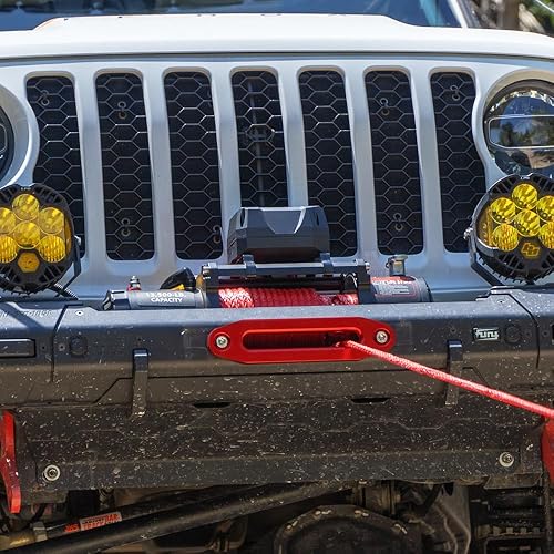 Miniatura 6 de Rugcel Winch - Cabrestante eléctrico de cuerda sintética, impermeable, de 13,500 libras, guiacabos con escobén, mango con cable y 2 controles