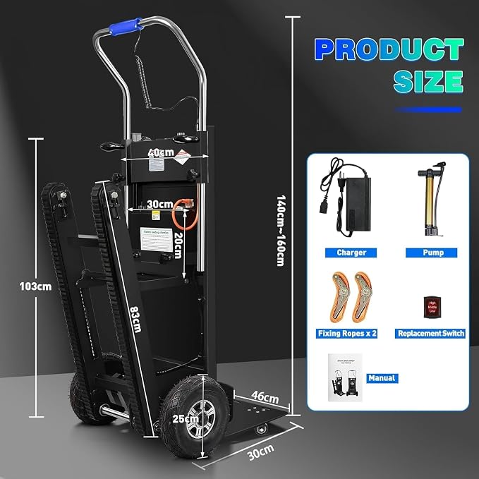 Carretilla eléctrica para escaleras 900 lbs, 1250 W miniatura 2