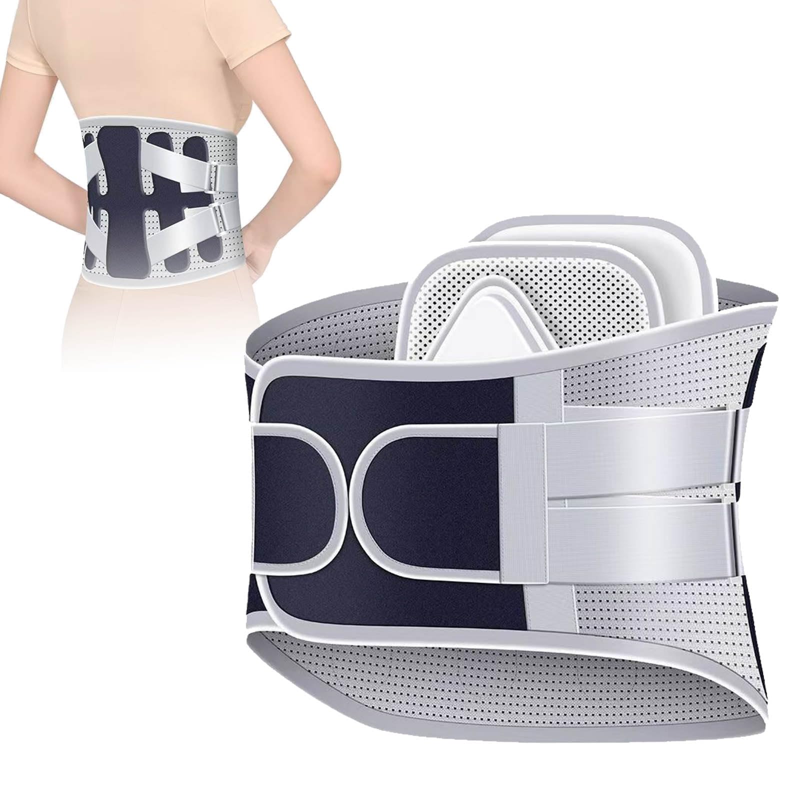 Faja Lumbar, Placa de Soporte con Tres Tipos Juntas, Envolvente 360°, cinturón Lumbar for aliviar el Dolor for Hombres y Mujeres, Talla XXL(Xxlarge)