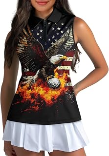 Women's Golf Shirts Lightweight 1/4 Zip Collared Tank Top Moisture Wicking Sleeveless Polo Shirts for Tennis