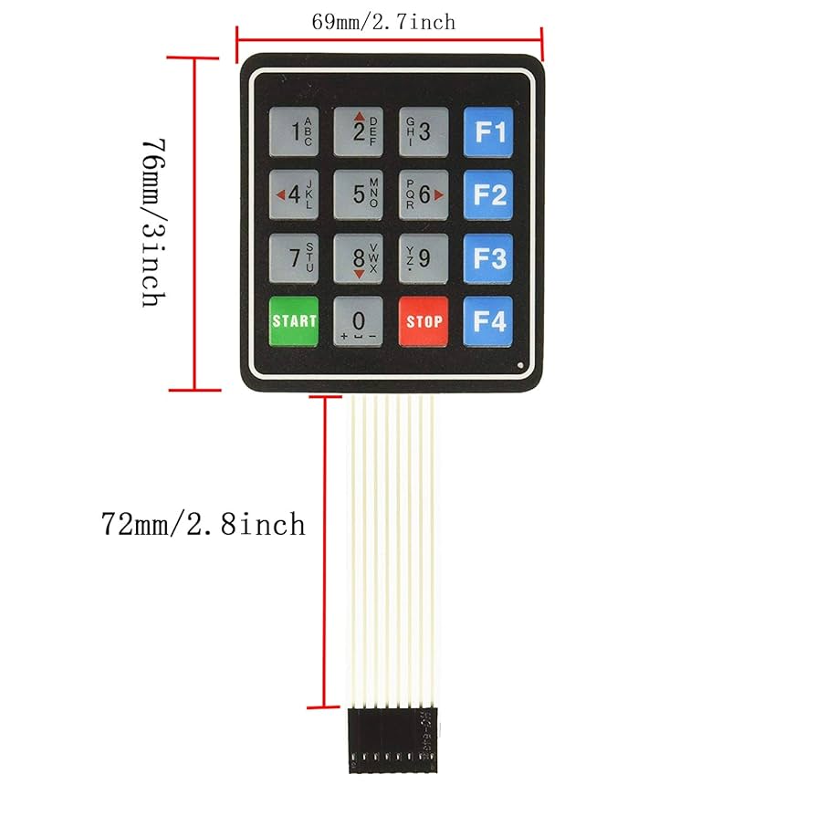 Amazon | Xiaoyztan 16キーマトリックスメンブレンスイッチ 4 x