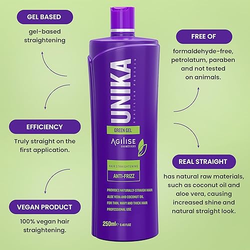 Miniatura 3 de AGILISE - Unika Green Gel Alisado - Productos para el cabello para mujeres, alisador de cabello - Productos para el cuidado del cabello con control