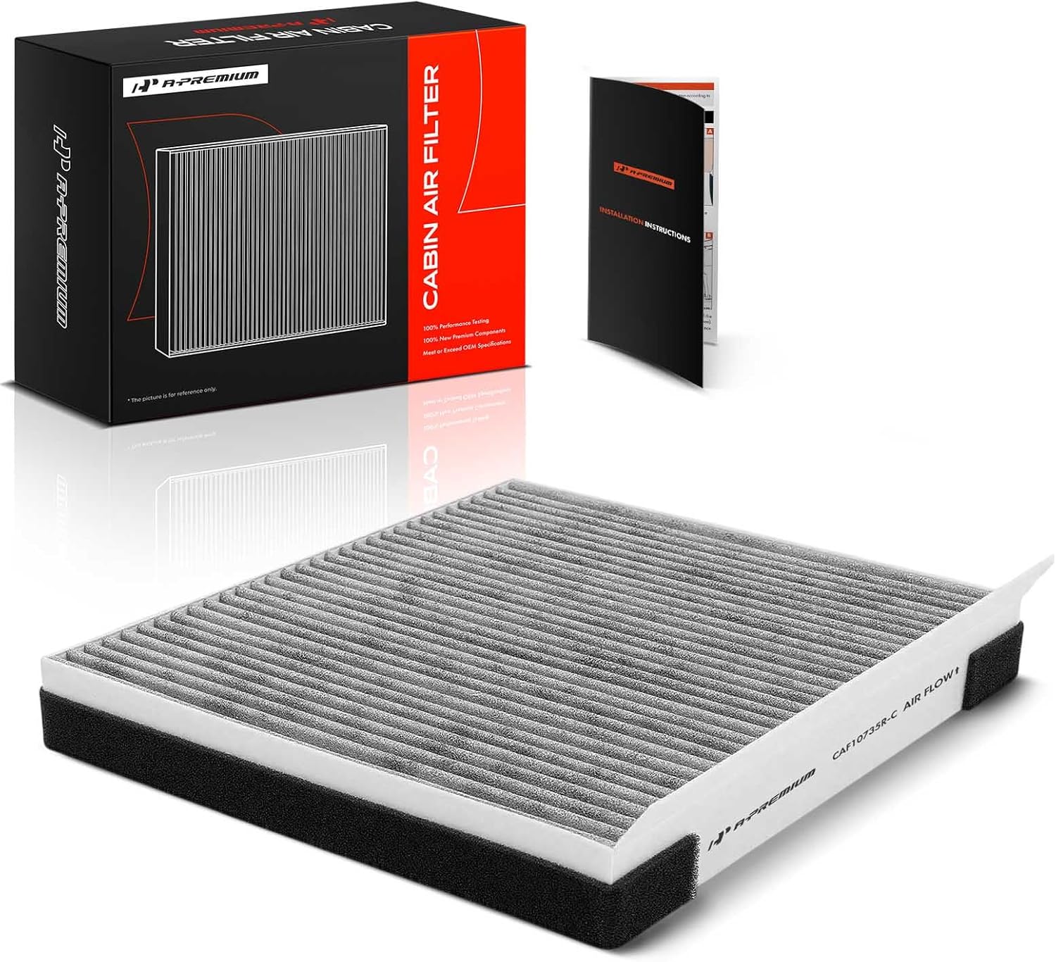 A-Premium Cabin Air Filter with Activated Carbon Compatible with Hyundai, Kia & Genesis Vehicles - Santa Fe, Genesis, Telluride, Stinger, G80, G70, Equus, G90, K900, GV80 - Replace# 97133-3M000