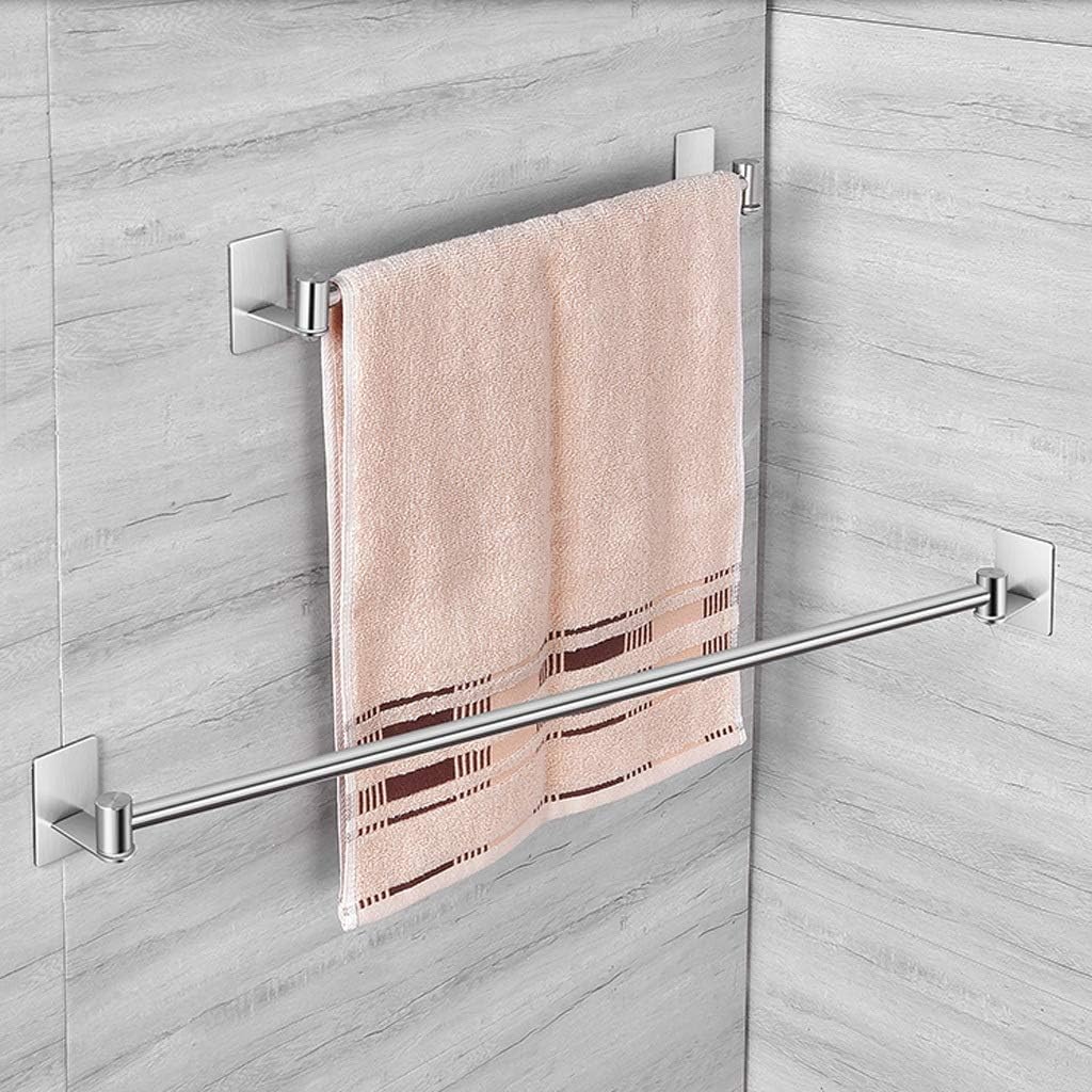 タオルバー 壁掛けタオルラック、430mm/16.9インチパンチフリータオルホルダー、スクエアステンレススチールバスルームアクセサリ