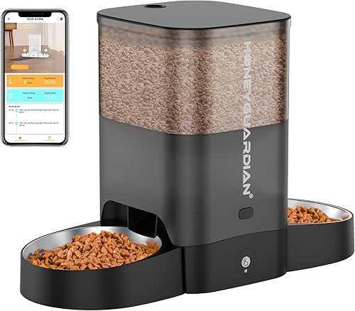 HoneyGuaridan 3.5L Automatic Cat Feeder for Two Cats, 2.4G WiFi