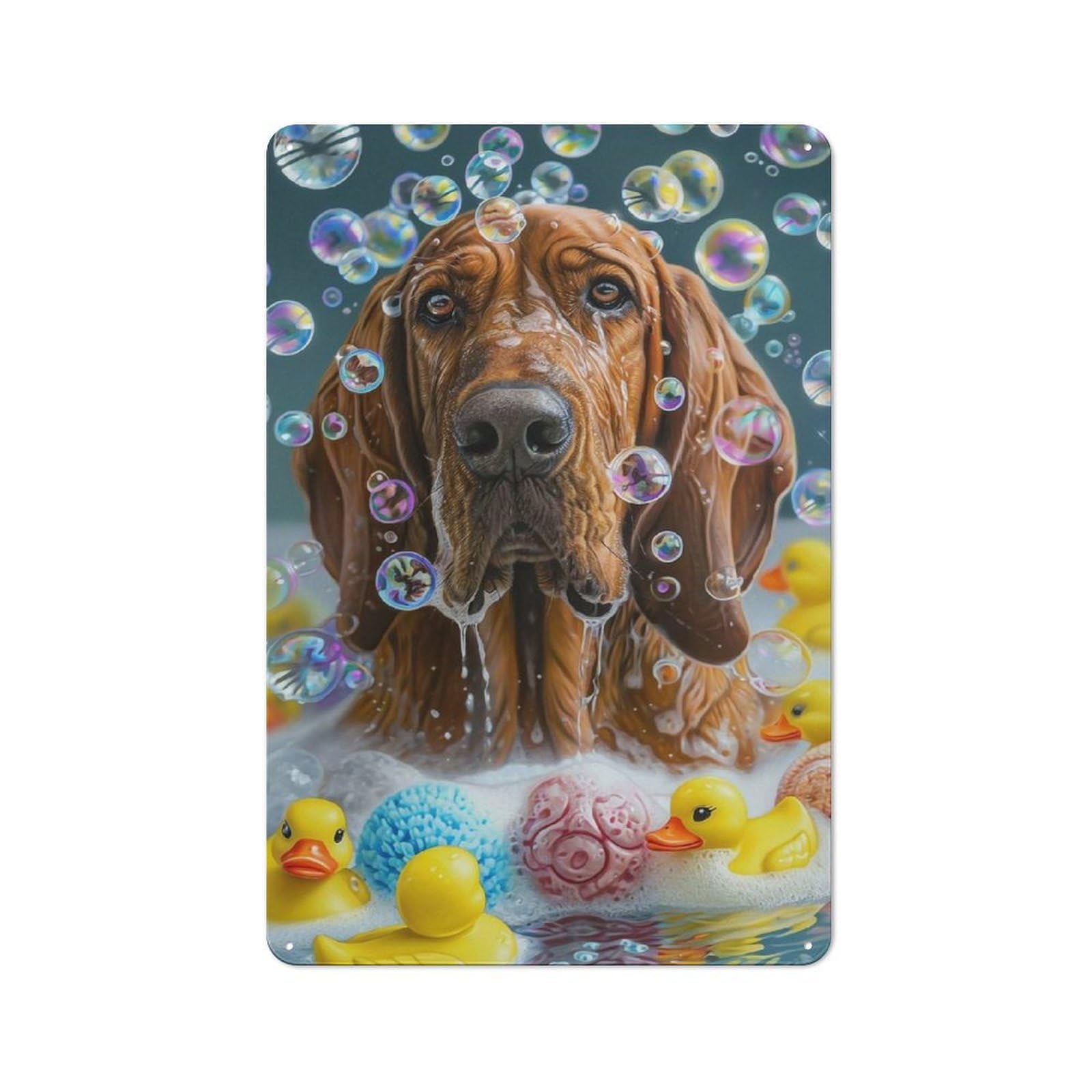 Junmoney Bloodhound Dog Rustic Metal Sign 30X20cm For Kitchen Or Home Bar, Gift For Kitchen Decor Lovers During The Christmas Season
