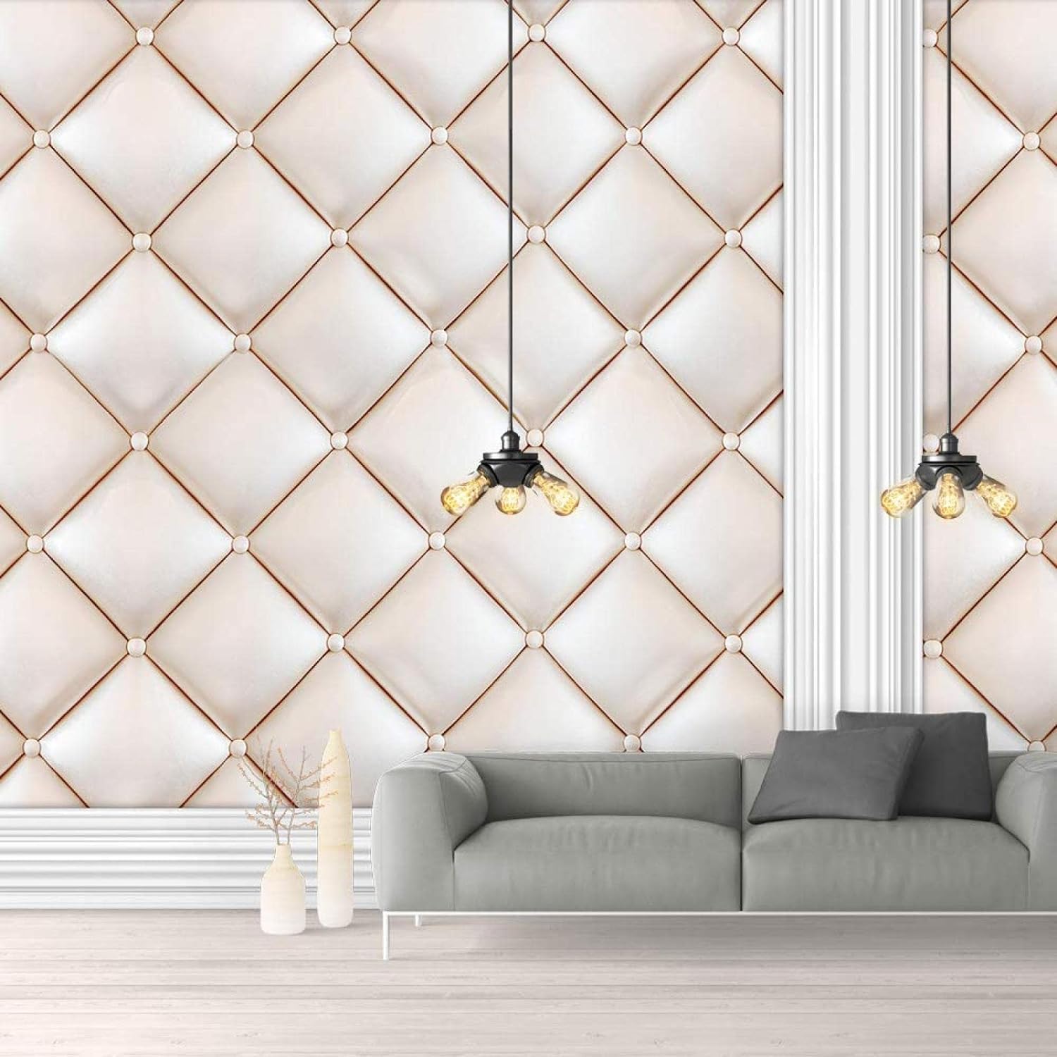 Papier peint 3D grand espace pour illuminer un salon sombre et agrandir un mur
