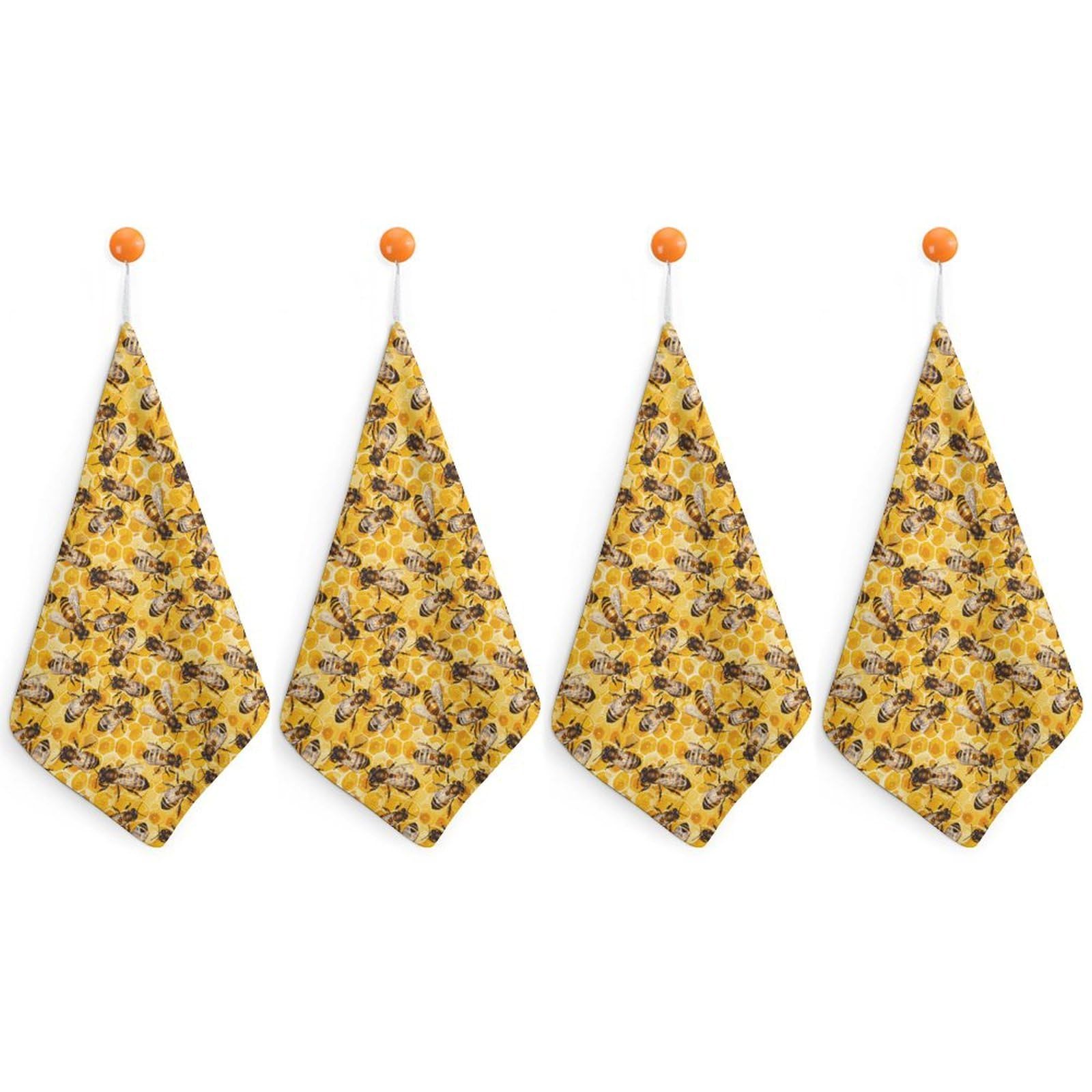 CGSBNGHA Ho-neys-Bees Hive Hand Towel Hanging Face Towels Cleaning Cloths Handkerchief for Bathroom Kitchen