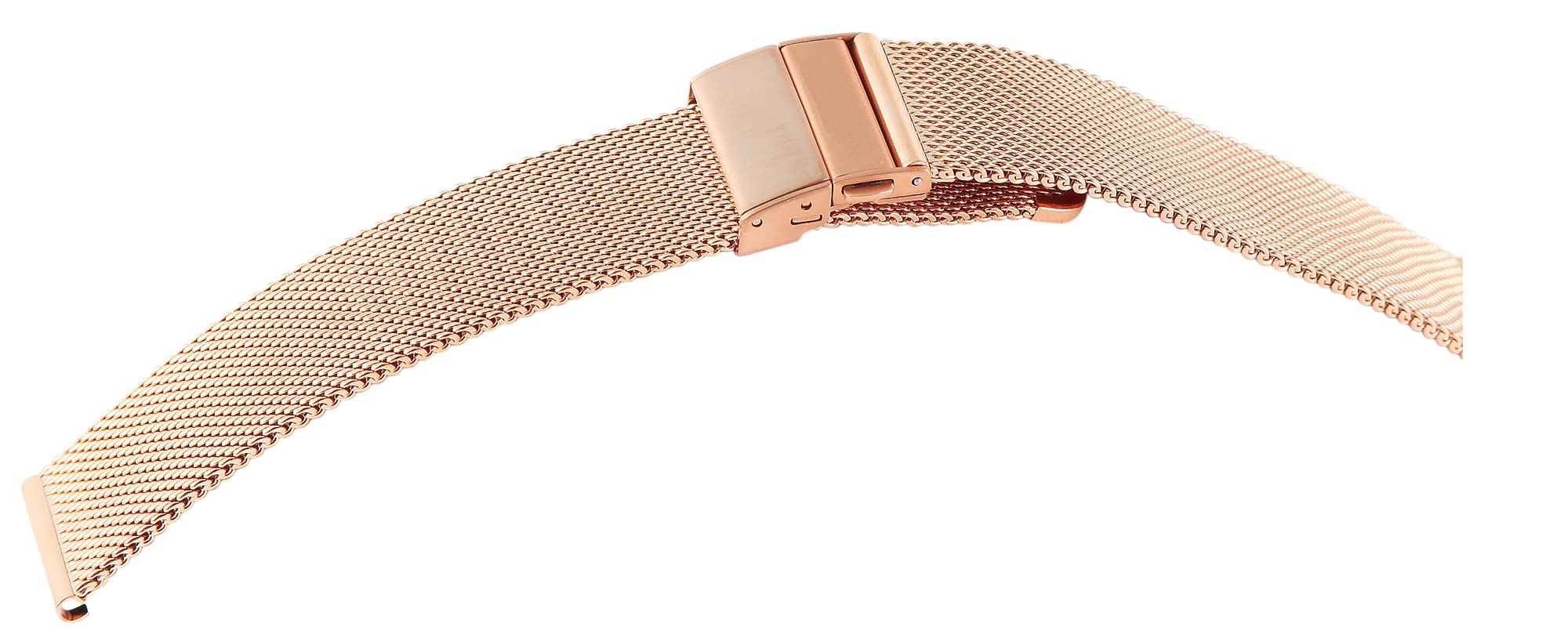 Bracelet milanais en acier inoxydable avec boucle déployante Or rose 18 mm