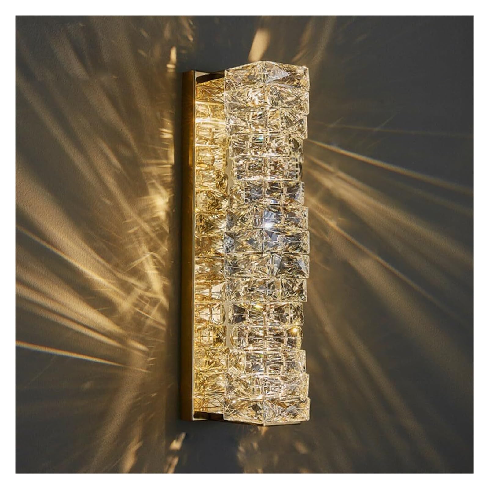 ITOSUI LED Wall Sconce Crystal Wall Light Postmodern Vanity Wall Lamp Fixture Stainless Steel Sconces Wall Light Indoor for Living Room Bedroom Home Decor Wall Mount Lights(Gold,Large)