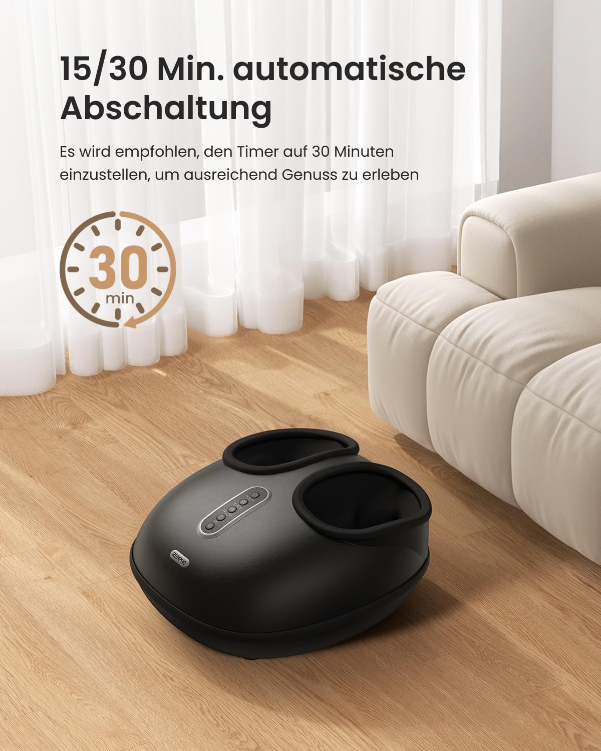 RENPHO Fußmassagegerät mit wohltuender Wärme, Shiatsu Fussmassagegerät | Flexibles Soft-Material, Shiatsu für Zehen und Fußgewölbe, 3 Luftdruck und Knetstufen, Fernbedienung, Geschenke für Frauen