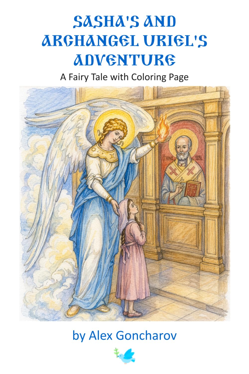 Sasha's and Archangel Uriel's Adventure: A Fairy Tale with Coloring Page
