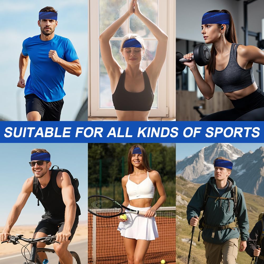 AUYAO Sportowa opaska do włosów, opaska na głowę, unisex sportowa opaska do włosów, miękka szybkoschnąca, oddychająca i wygodna, bieganie, siłownia