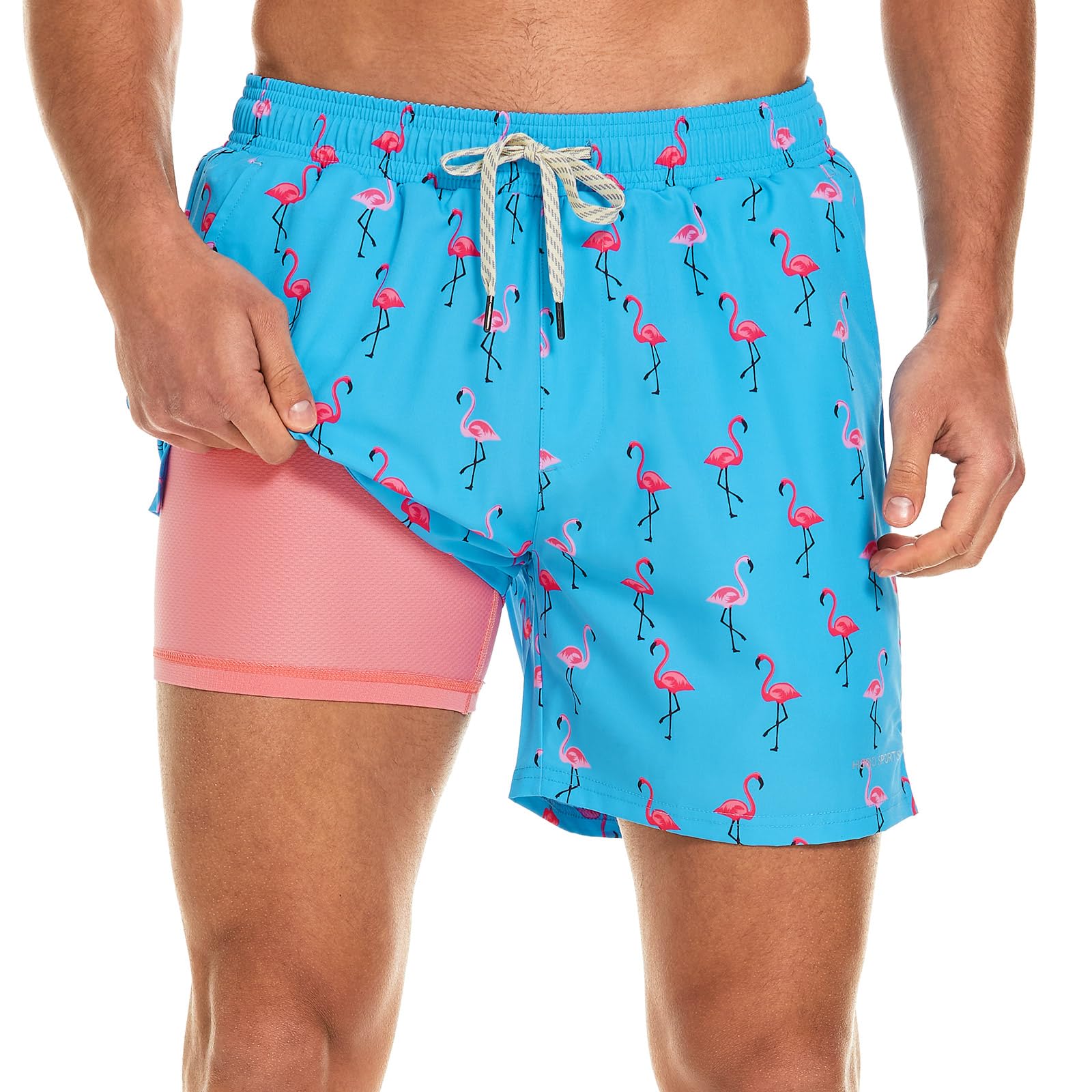 HODOSPORTS Mens Swim Trunks 5 Inch Inseam Quick Dry Swimsuit