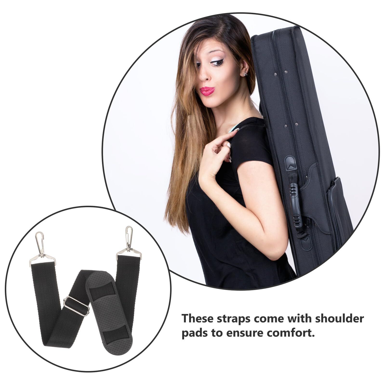 STOBAZA Tracolla per Custodia di Violino Regolabile, Resistente Tessuto, Fibbia in Metallo Sicura, Set 2 Pezzi, Accessori Musicali