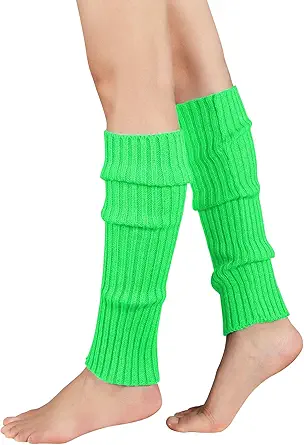 Leg Warmers for Women Girls 80s Ribbed Leg Warmer for Neon Party Knitted Fall Winter Sports Socks