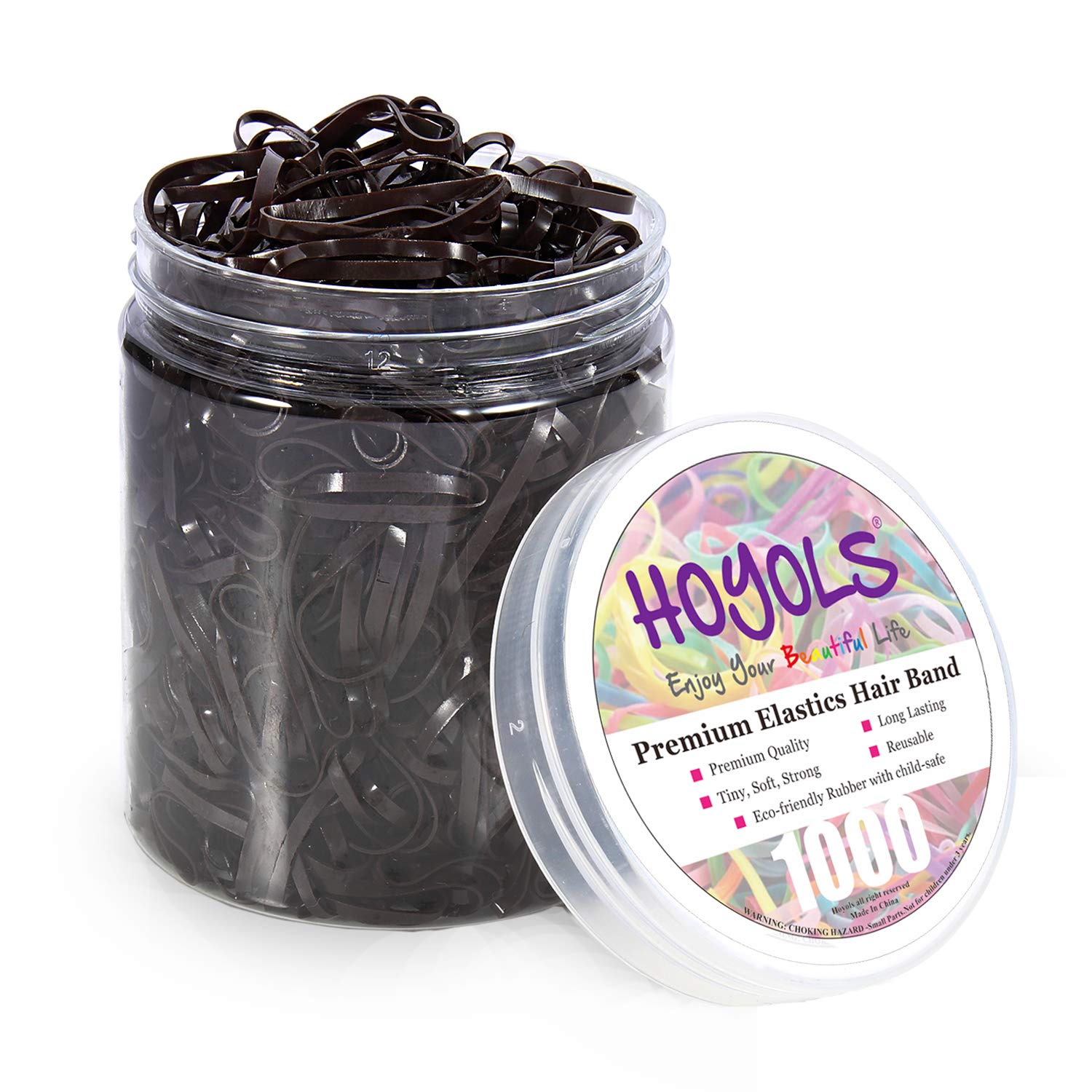 HOYOLS Small Hair Ties Elastic Rubber Bands Ponytail Holder Polyband for Kids Women Girl No Damage TPR