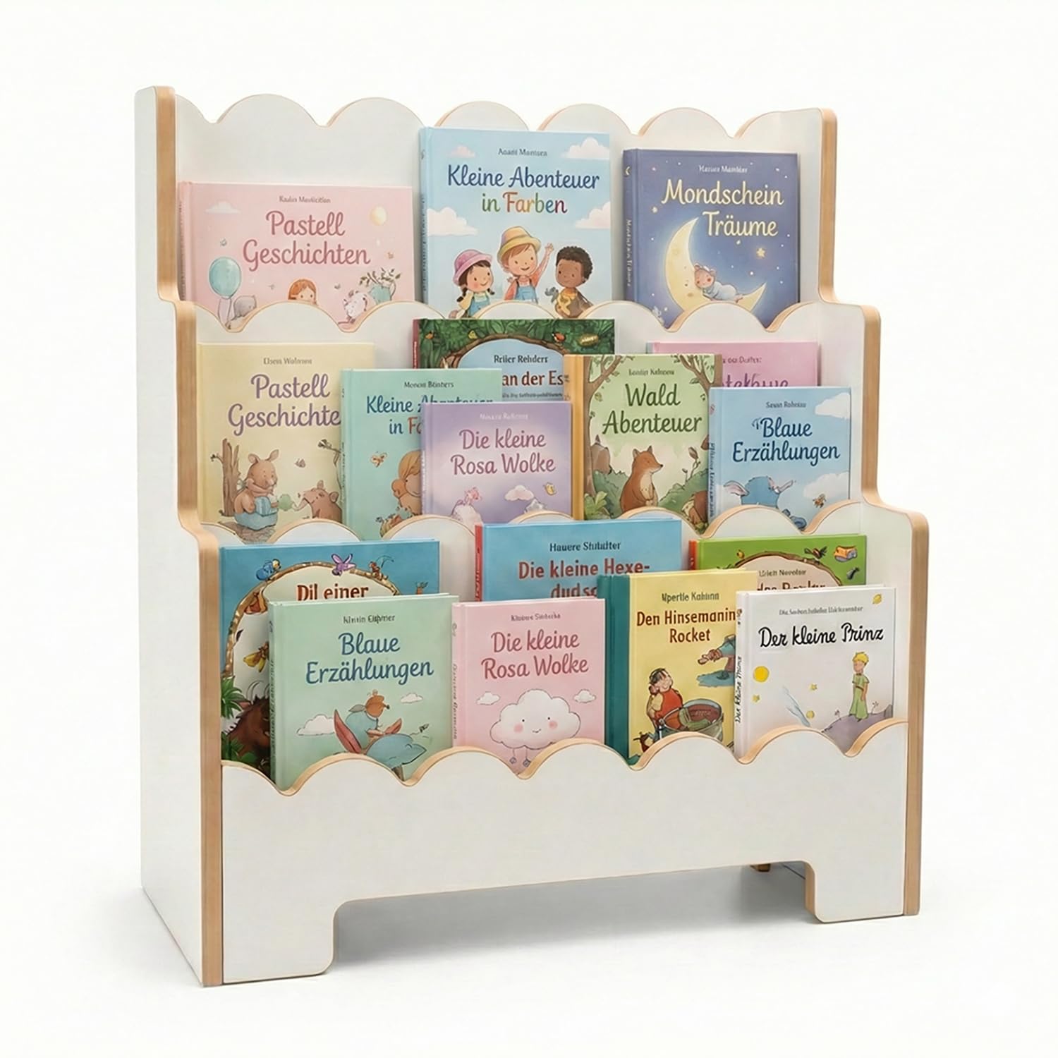 Montessori Kinderregal Weiß – Stabiles Bücherregal für Kinder – Regal für Spielzeug und Bücher – Erhältlich in 63, 73, 83 cm Breite (83cm)
