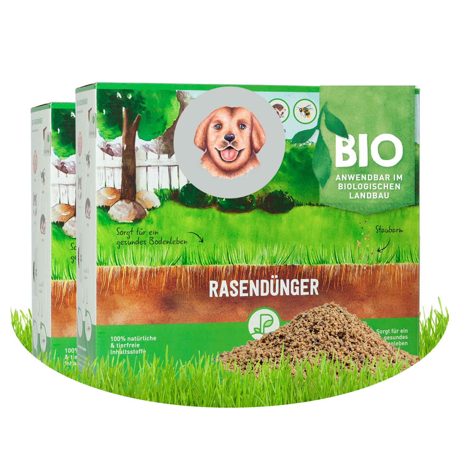 Plantura Bio-Rasendünger Frühjahr/Sommer, 100% organischer Langzeitdünger für sattgrünen Rasen, 3 Monate Wirkung, gesunder Rasen verdrängt Moos & Unkraut, staubarmes Granulat, 6 kg für 140 m²