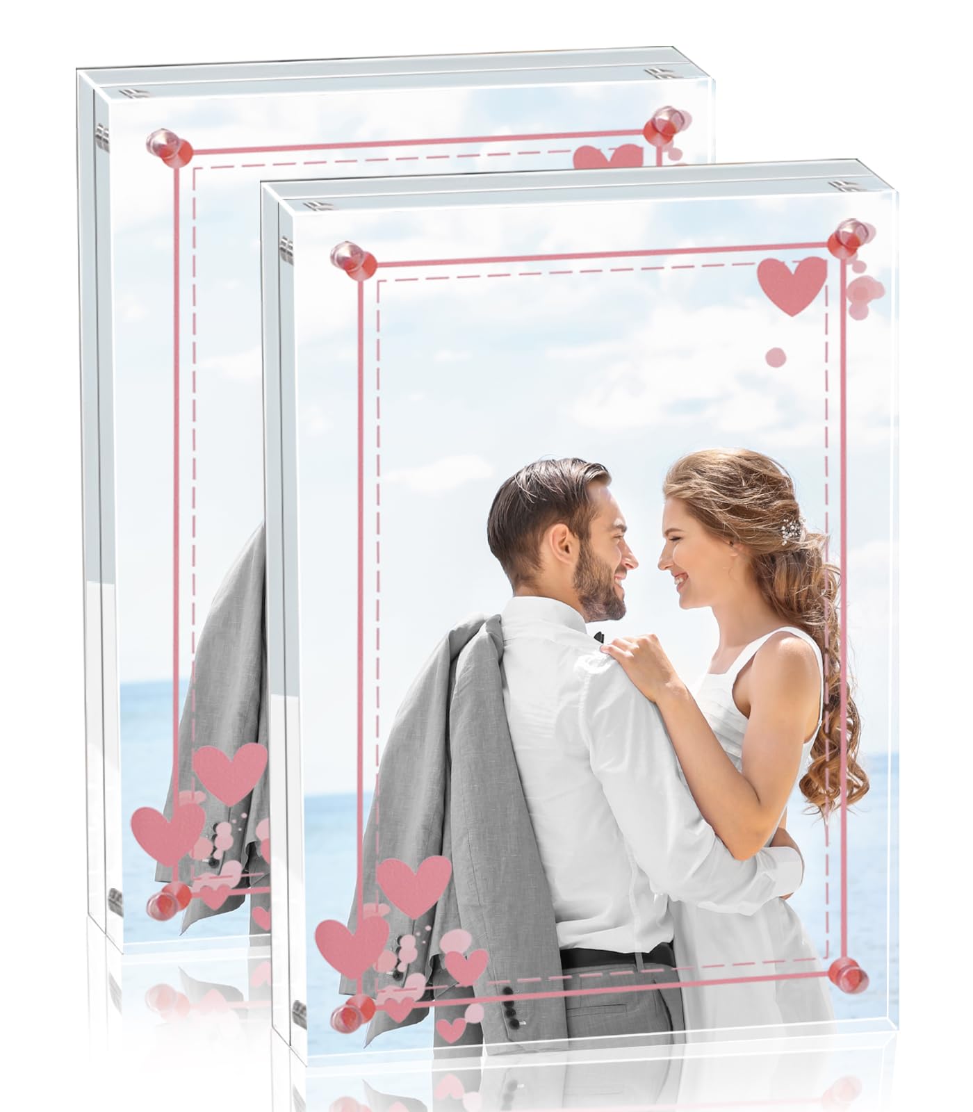 Acrylic Picture Frames A, Photo Frame with Magnetic Stand for