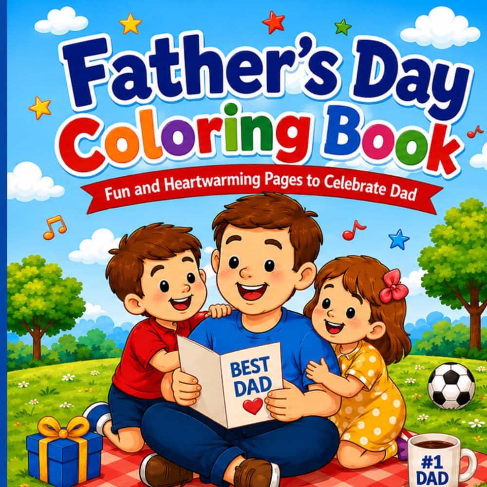 Father’s Day Coloring Book: Fun and Heartwarming Father and Child Coloring Pages with Cute Family Moments, Gifts, Activities, and “Best Dad” Designs for Boys and Girls