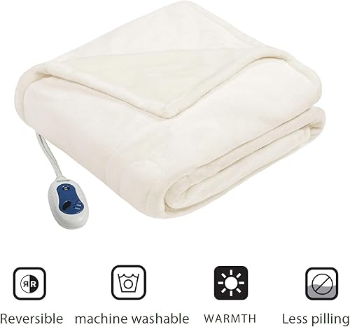 Miniatura 3 de Beautyrest - Manta Eléctrica Reversible de Felpa ultraligera - Manta Eléctrica, Regulador de Múltiples Niveles de Calor Acogedor Sofá Sala de Estar,