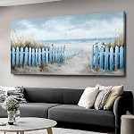 Wall Art Tree of blue Life Abstract Canvas Painting Textured Picture, Modern Landscape Artwork Framed for Living Room Bedroom Bathroom Office Home Decor 20"x40"(50CMx100CM)