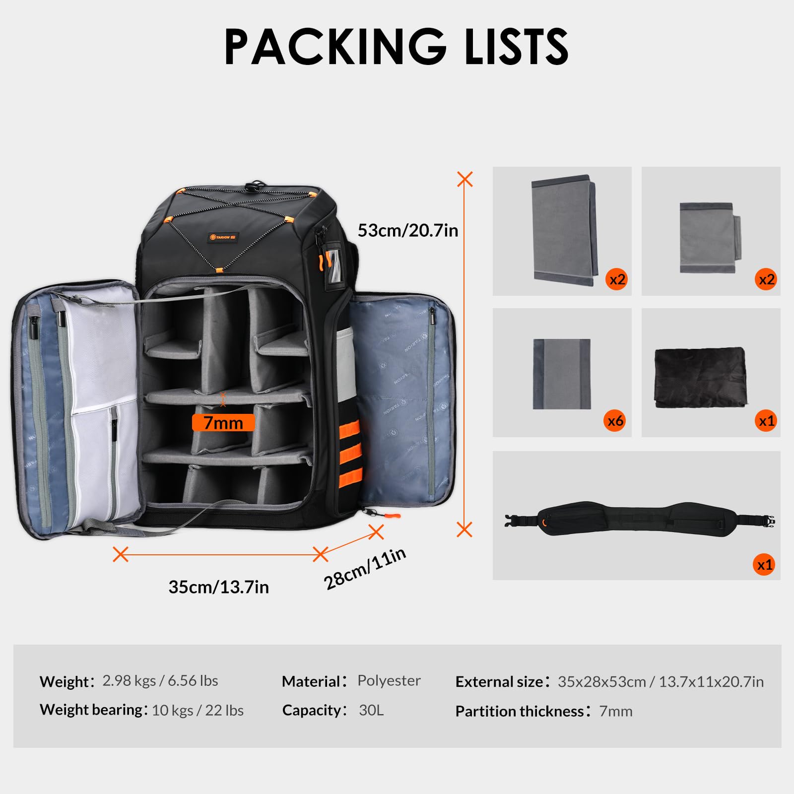 TARION Flightpro FPV Drone Mochila: Profesional Impermeable Mochila para FPV Racing Quadcopter FPV Gafas DJI Control remoto Accesorios