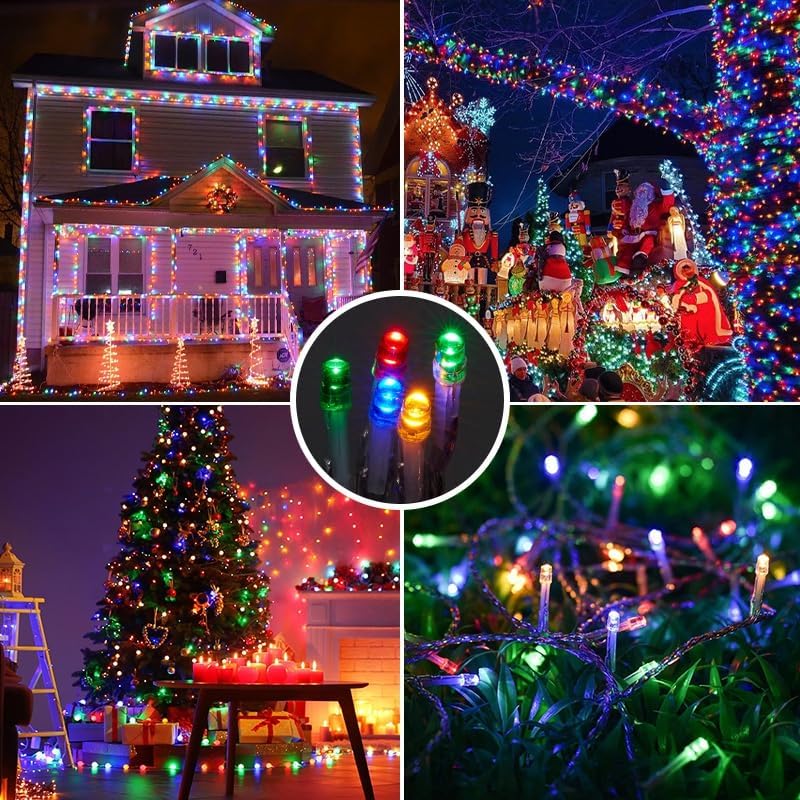 Miniatura 6 de Luces decorativas de Navidad para exteriores, tira de 500 luces LED con 8 modos de iluminación, luces parpadeantes impermeables de alambre