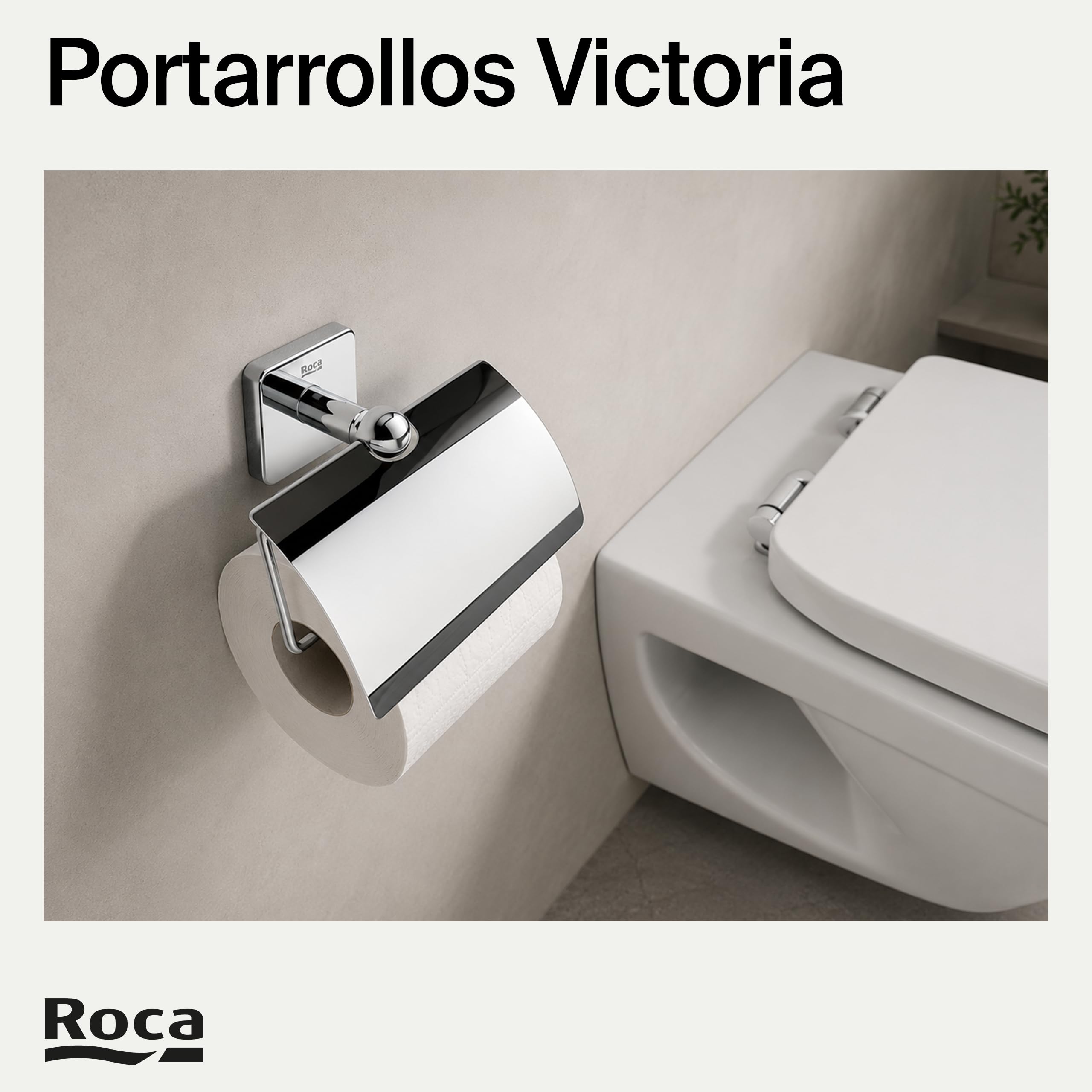 Roca,Victoria,Portarrollo con tapa (Posibilidad de instalación mediante tornillería o adhesivo),A816662001