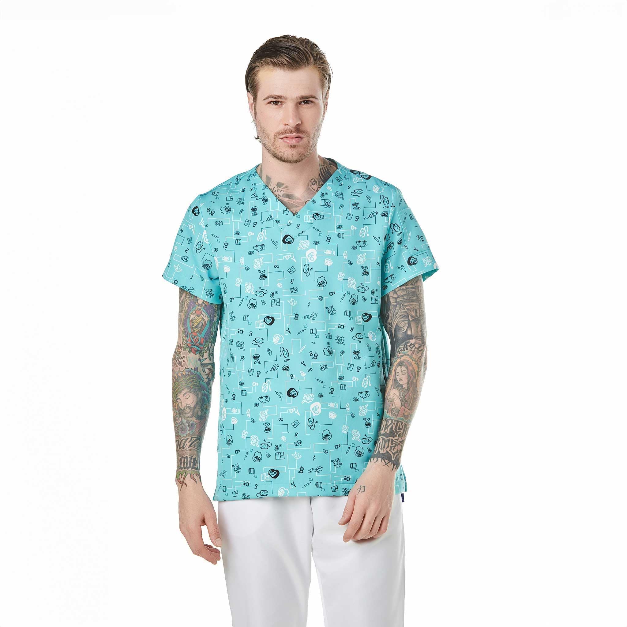 Kasack Sanitär Crasset Herren Scotland Connection Strapazierfähige Jacke Sanitäruniform Arbeitskleidung Medizinischer Doktor Tierarzt Fantasie