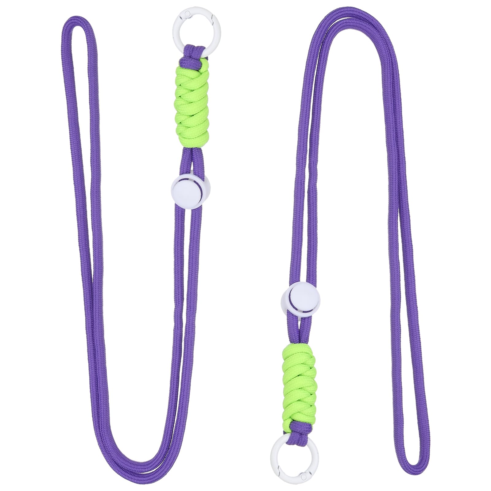 PATIKIL 2 Pcs Paracord Lanyard Necklace, Paracord Lanyard with Split Ring & Clip