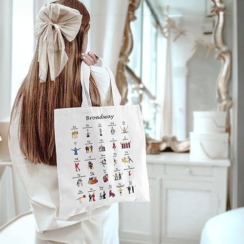 Miniatura 4 de WZJHCL Broadway Alphabet Tote Bag Broadway Musical Lover Tote Bolso de compras Broadway Teatro Musical Bolso de hombro
