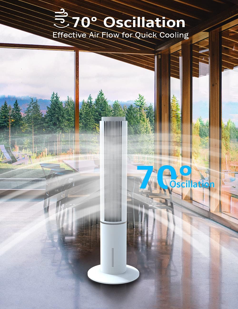 Portable Air Conditioner - AGILLY 43'' 2-in-1 Cooling Tower Fan & Evaporative Cooler w/ 70°Oscillation, 4 Modes, Air Cooler with 4 Ice Packs, 12H Timer, Remote Control for Room Office Bedroom Garage