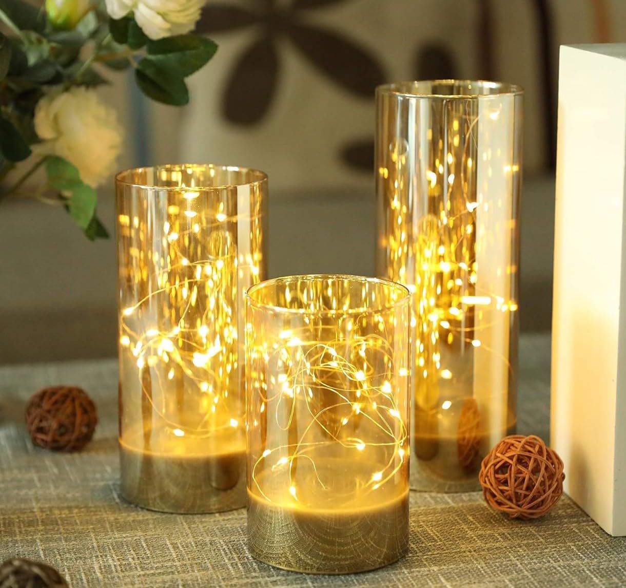 Acrylic LED Pillar Candles - Flameless & Smokeless -12 Acrylic LED Pillar Candles - Flameless & Smokeless -12