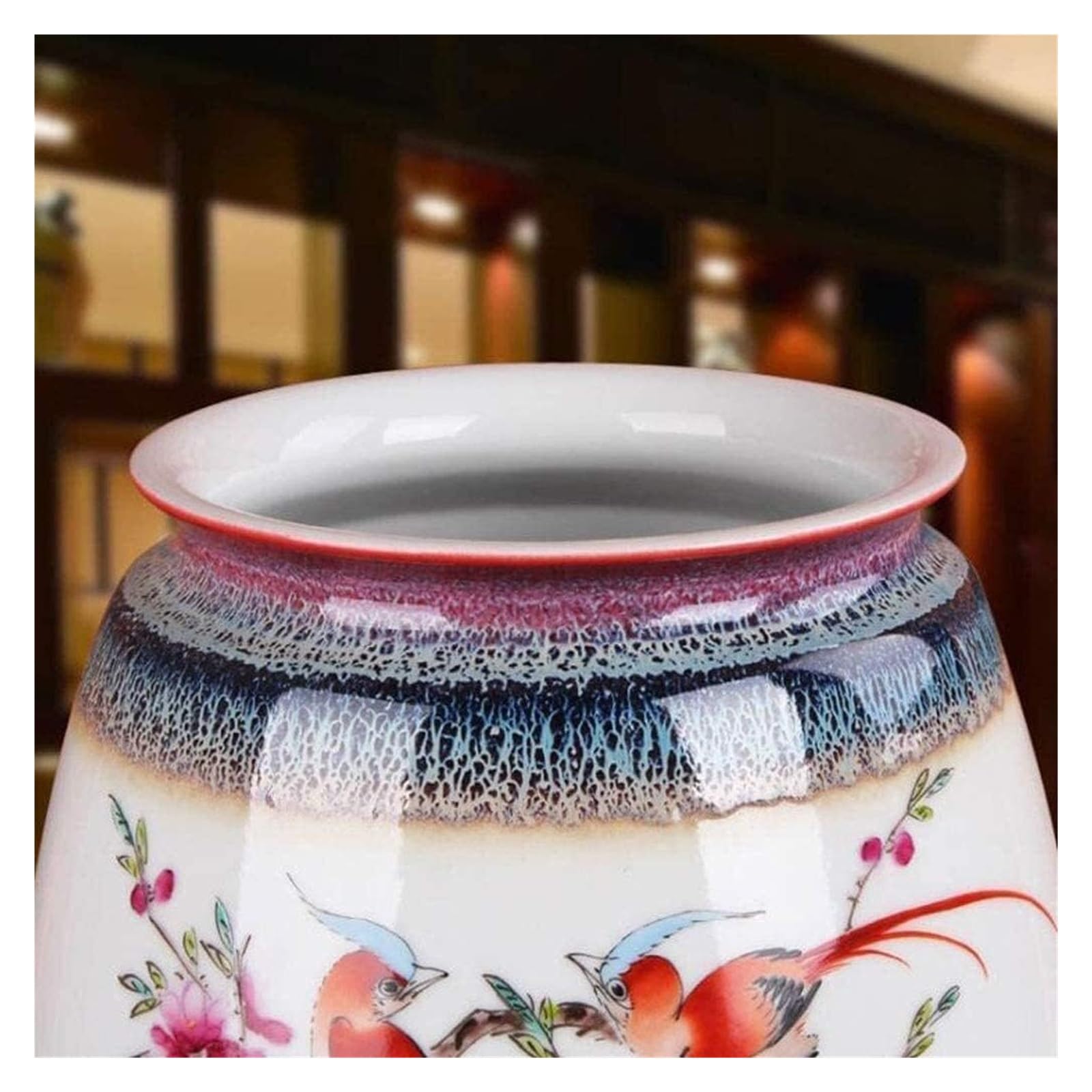 Wazon Kwiat Słynna Porcelana Kapitał Glina Kaolinowa Vintage Chiński Duża Butelka Salonowa Klasyczne Style Pastelowy Stół