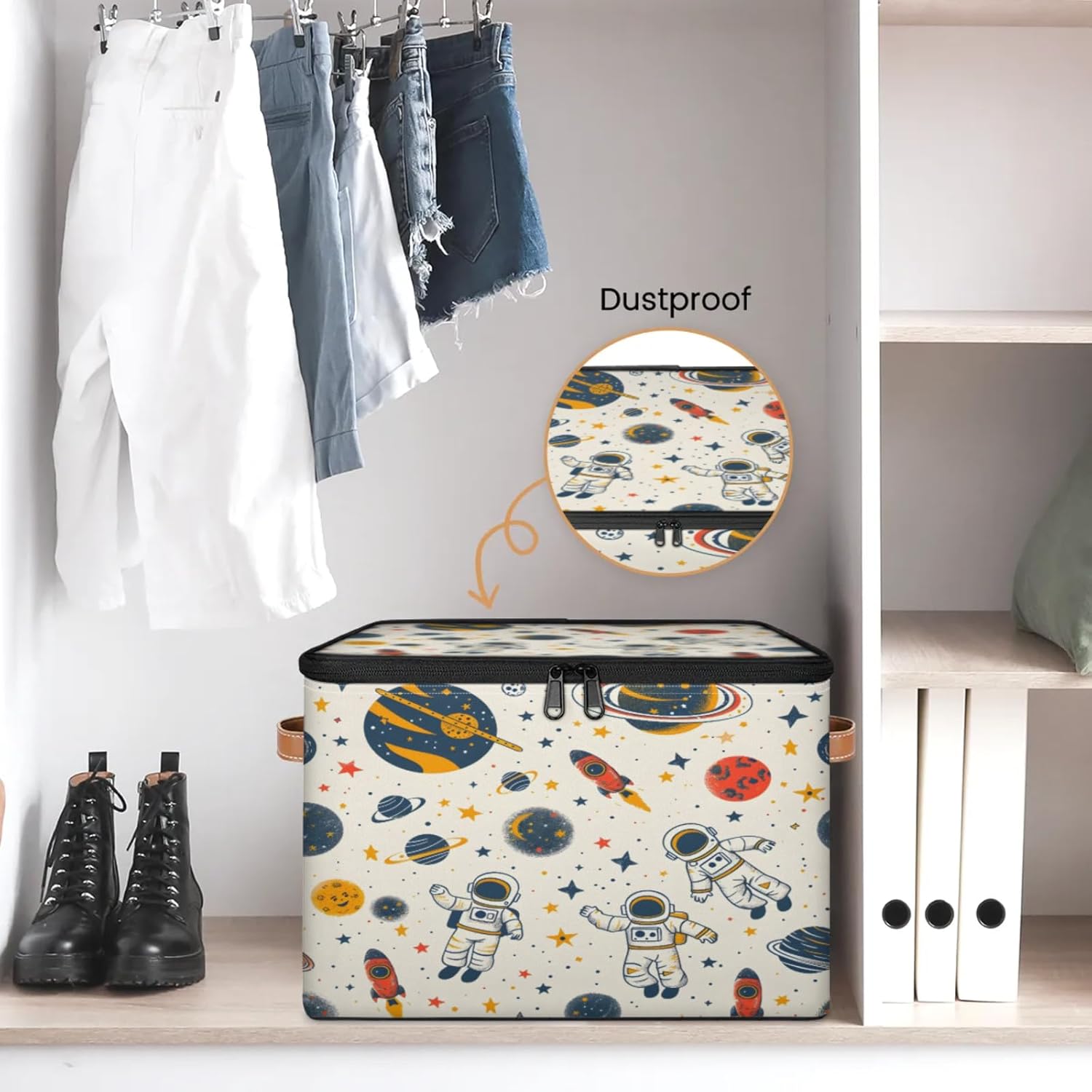 2-Pack Storage bins with lids - 26 quart organizer bins - Collapsible fabric storage bins with sturdy handles and double zipper tops - Versatile for home, toys, dorm rooms