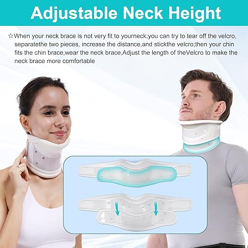 Miniatura 2 de TANDCF - Collar cervical con soporte para barbilla para alivio rígido, cuello cervical correcto, soporte para el dolor óseo, cuidado de la salud