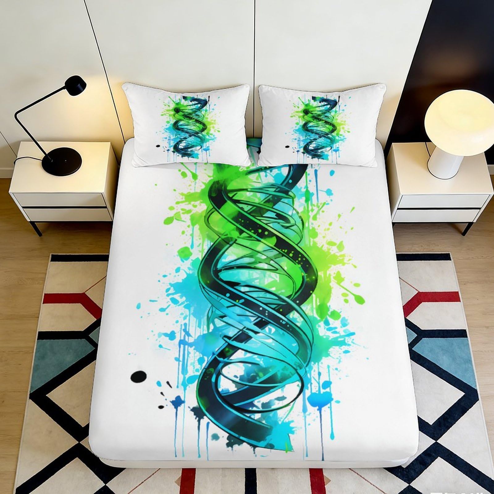 3D Printed Hot Air Balloon Fitted Sheet Microfiber Deep Pocket Non-Slip Bedroom Clouds Mattress Fitted Cover Washable Full Wrap for Adults 180x200x25cm