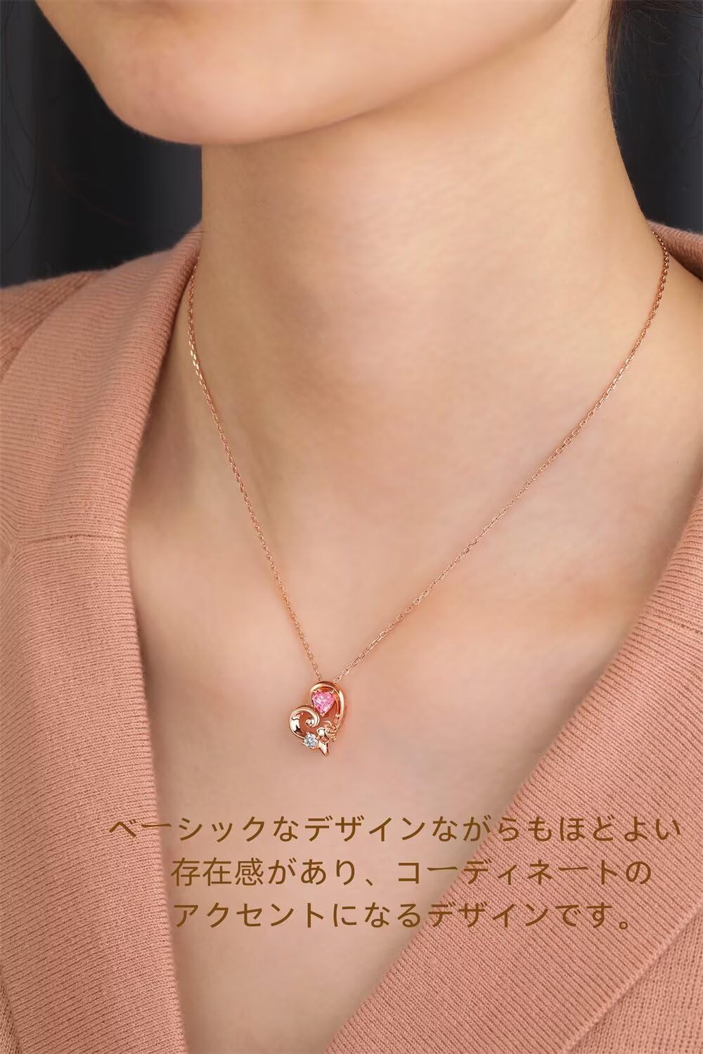 [OLIORC] 誕生石ネックレス 925純銀製 ハートフラワー 金属アレルギー対応 レディースネックレス 枯れない花プリザーブドフラワー