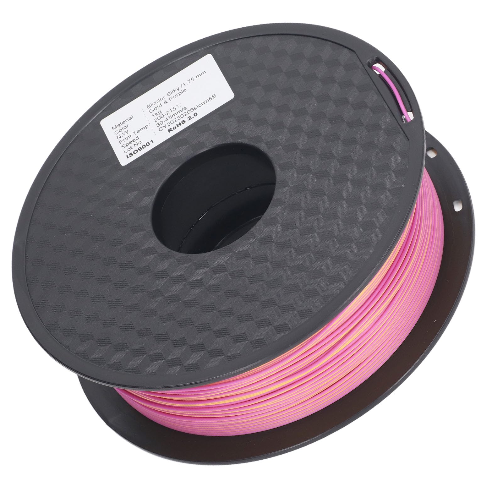 Tricolor PLA Filament do druku 3D 1,75 mm Złoty Zielony Fioletowy Biodegradowalny Gładki druk Wytrzymały, mocny Kompatybilny z większością drukarek