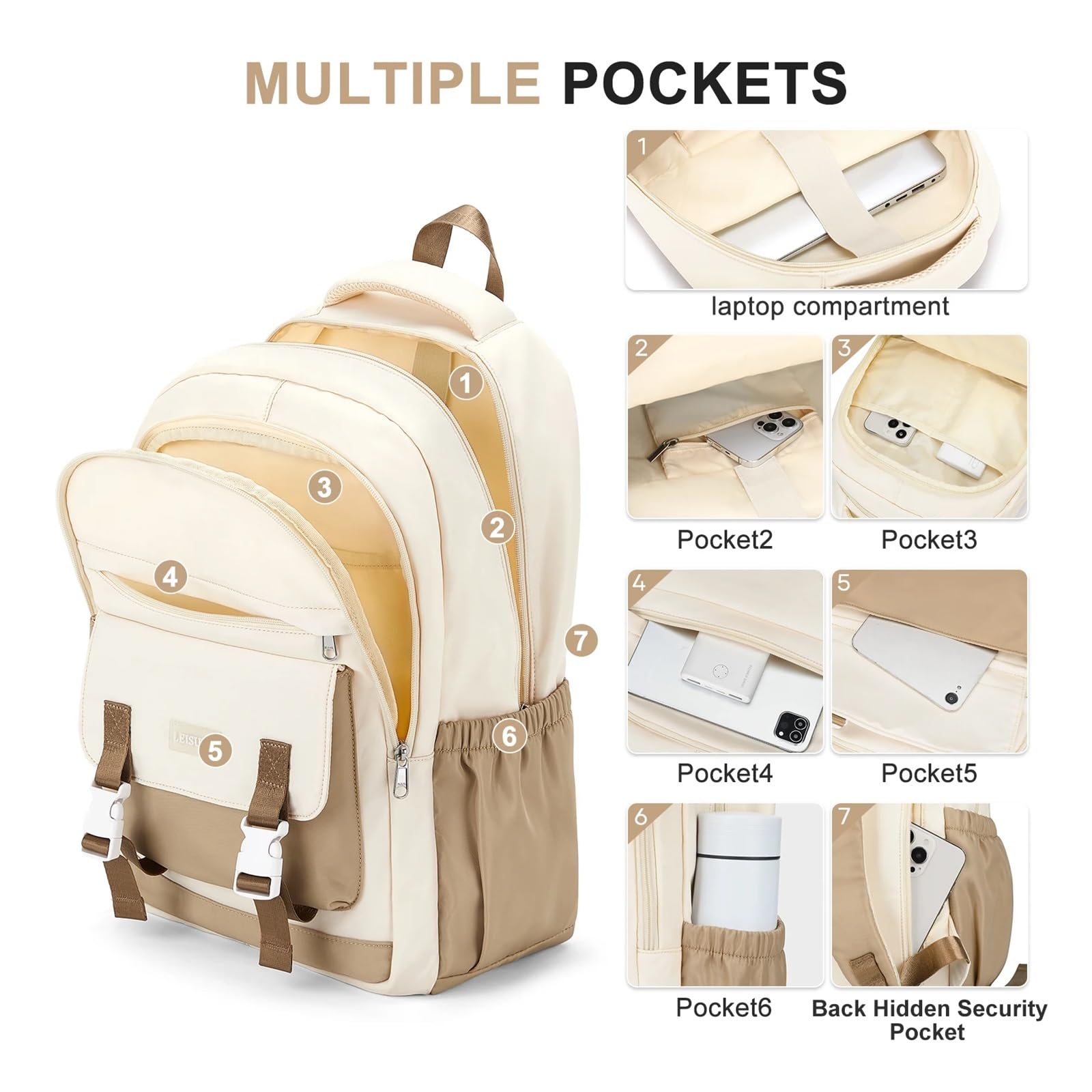 Plecaki dla studentów Plecak dla kobiet o dużej pojemności. Modna tornister Dziewczyna BookBag. Plecak podróżny. Estetyczne torby