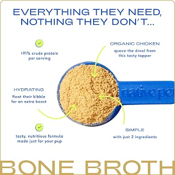 Native Pet Chicken Bone Broth Powder for Dogs (5.7 Oz.) & Organic Pumpkin for Dogs (8 Oz.) - Dog Food Topper for Picky Eaters and All-Natural, Organic Fiber Pumpkin Powder