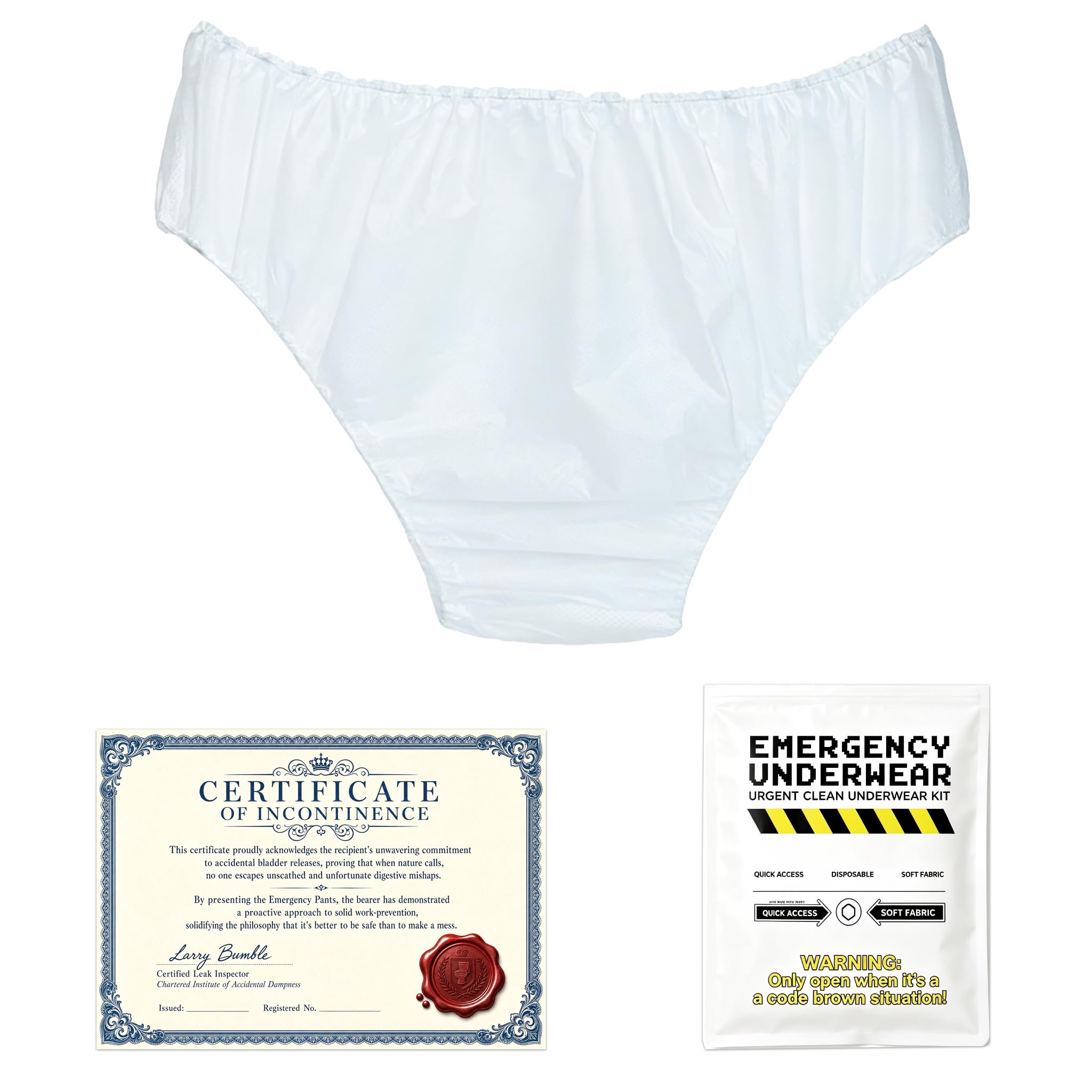 LCOLYDM Funny Secret Santa Gift, 1 Gag Emergency Underwear Prank Set