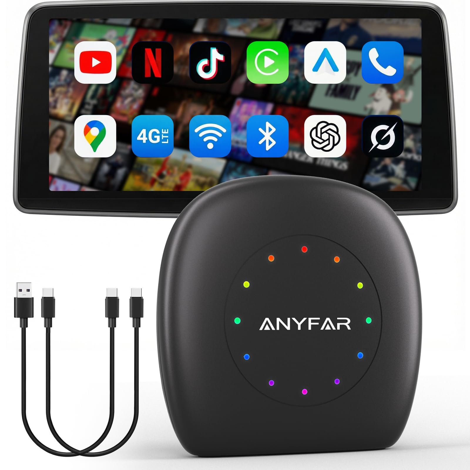AI 8 Multimedia Magic AI Box Wireless CarPlay Android Auto Adapter